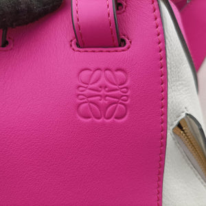 Pre-owned Loewe Hammock Rose×white Leather shoulderbag | stylenewstar