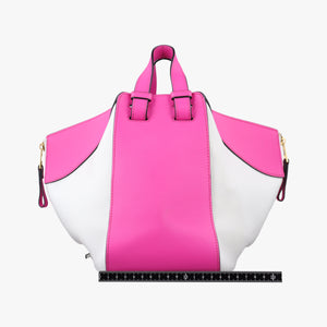 Pre-owned Loewe Hammock Rose×white Leather shoulderbag | stylenewstar