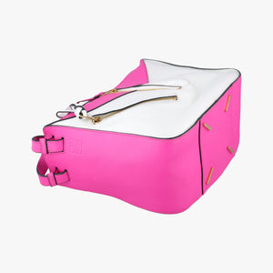 Pre-owned Loewe Hammock Rose×white Leather shoulderbag | stylenewstar