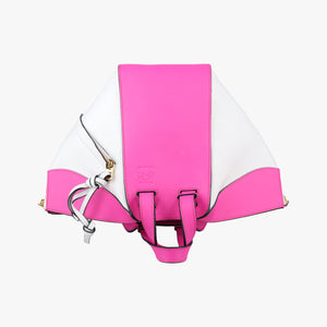 Pre-owned Loewe Hammock Rose×white Leather shoulderbag | stylenewstar