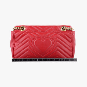 Pre-owned Gucci GG Marmont Red Leather 443497 shoulderbag | stylenewstar