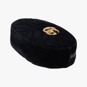 Pre-owned Gucci GG Marmont Black velour 476434 bum bag/waist bag | stylenewstar