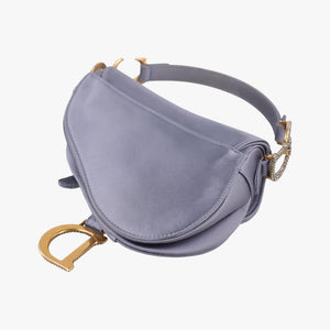 Pre-owned Christian Dior Saddle Purple silk handbag | stylenewstar