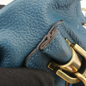 Pre-owned Chloe Paraty Blue Leather shoulderbag | stylenewstar