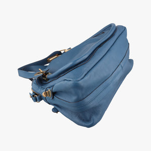 Pre-owned Chloe Paraty Blue Leather shoulderbag | stylenewstar