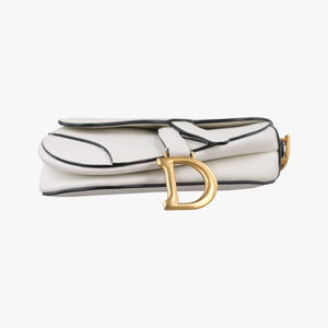 Vintage Christian Dior Saddle White Leather handbag | stylenewstar
