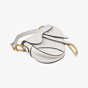 Vintage Christian Dior Saddle White Leather handbag | stylenewstar
