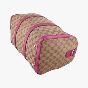 Pre-owned Gucci Sherry Line beige×rose Canvas×Leather 247205 shoulderbag | stylenewstar