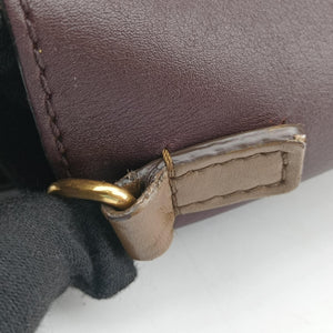 Vintage Celine luggage nano shopper Black× burgundy ×Brown Leather shoulderbag | stylenewstar