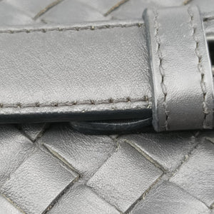 Pre-owned Bottega Veneta Intrecciato Shopper Acatl Grey lambskin handbag | stylenewstar