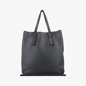 Pre-owned Bottega Veneta Intrecciato Shopper Acatl Grey lambskin handbag | stylenewstar
