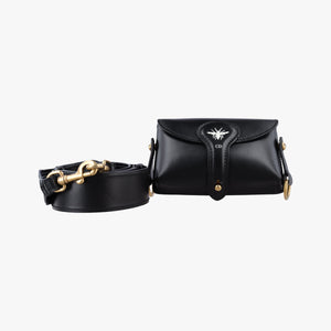 Pre-owned Christian Dior Mini D-Bee Black Leather shoulderbag | stylenewstar