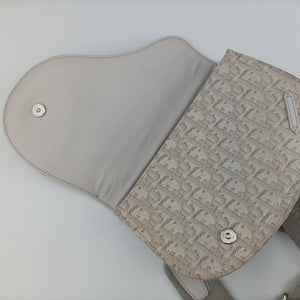 Pre-owned Christian Dior Saddle White Jacquard × Leather bum bag/waist bag | stylenewstar