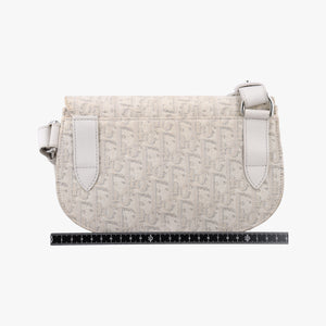 Pre-owned Christian Dior Saddle White Jacquard × Leather bum bag/waist bag | stylenewstar