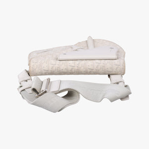 Pre-owned Christian Dior Saddle White Jacquard × Leather bum bag/waist bag | stylenewstar