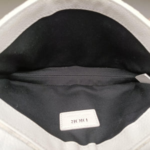 Pre-owned Christian Dior Saddle White Jacquard × Leather bum bag/waist bag | stylenewstar
