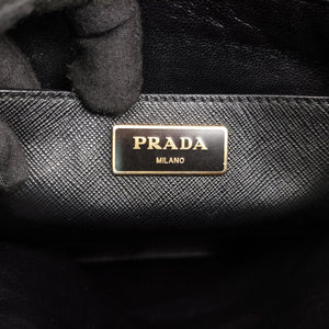 Pre-owned Prada Triple Pocket Convertible Zip Tote Black SAFFIANO Leather BN2603 handbag | stylenewstar