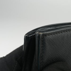 Pre-owned Prada Triple Pocket Convertible Zip Tote Black SAFFIANO Leather BN2603 handbag | stylenewstar