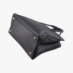 Pre-owned Prada Triple Pocket Convertible Zip Tote Black SAFFIANO Leather BN2603 handbag | stylenewstar