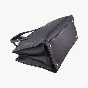 Pre-owned Prada Triple Pocket Convertible Zip Tote Black SAFFIANO Leather BN2603 handbag | stylenewstar