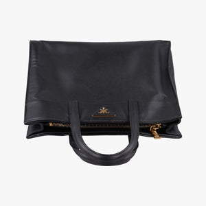 Pre-owned Prada Triple Pocket Convertible Zip Tote Black SAFFIANO Leather BN2603 handbag | stylenewstar