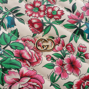 Vintage Gucci GG Marmont Flower Print Heart Multicolour Leather 740355 shoulderbag | stylenewstar