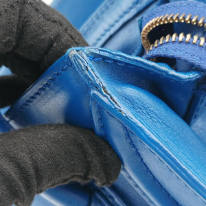 Secondhand Celine Luggage Mini Shopper Blue Leather shoulderbag | stylenewstar