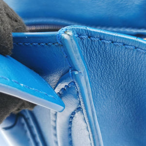 Secondhand Celine Luggage Mini Shopper Blue Leather shoulderbag | stylenewstar