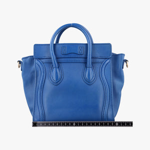 Secondhand Celine Luggage Mini Shopper Blue Leather shoulderbag | stylenewstar