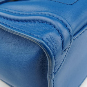Secondhand Celine Luggage Mini Shopper Blue Leather shoulderbag | stylenewstar