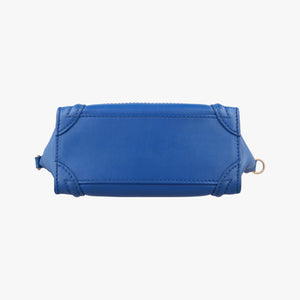 Secondhand Celine Luggage Mini Shopper Blue Leather shoulderbag | stylenewstar