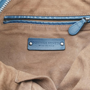 Vintage Bottega Veneta NODINI Intrecciato Blue lambskin shoulderbag | stylenewstar