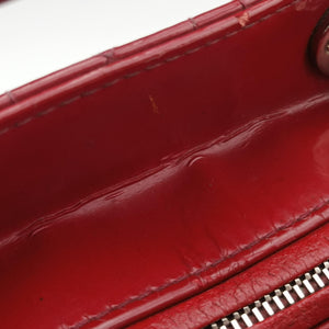 Pre-owned Christian Dior Lady Dior Red patent shoulderbag | stylenewstar