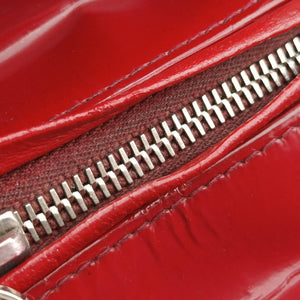 Pre-owned Christian Dior Lady Dior Red patent shoulderbag | stylenewstar