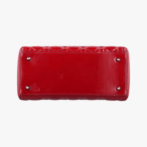 Pre-owned Christian Dior Lady Dior Red patent shoulderbag | stylenewstar