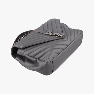 Secondhand Yves Saint Laurent COLLEGE Grey Leather 428056 shoulderbag | stylenewstar
