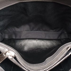 Pre-owned Yves Saint Laurent COLLEGE Grey Leather 428056 handbag | stylenewstar