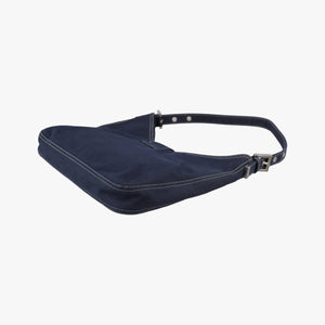 Pre-owned Fendi Mamma Bucket Navy Denim 22112 shoulderbag | stylenewstar