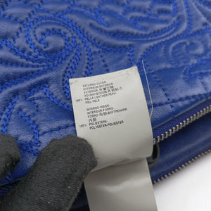Pre-owned VERSACE Vanitas Blue Leather shoulderbag | stylenewstar