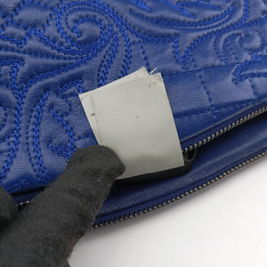 Pre-owned VERSACE Vanitas Blue Leather shoulderbag | stylenewstar