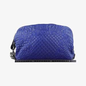 Pre-owned VERSACE Vanitas Blue Leather shoulderbag | stylenewstar