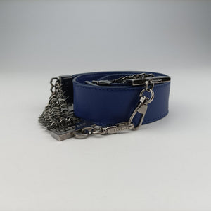 Pre-owned VERSACE Vanitas Blue Leather shoulderbag | stylenewstar