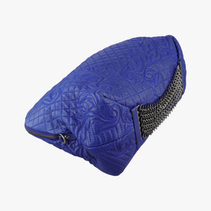 Pre-owned VERSACE Vanitas Blue Leather shoulderbag | stylenewstar