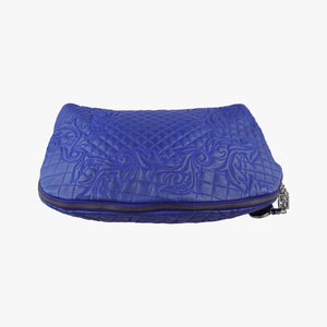 Pre-owned VERSACE Vanitas Blue Leather shoulderbag | stylenewstar