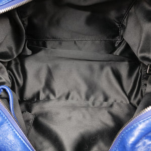 Pre-owned VERSACE Vanitas Blue Leather shoulderbag | stylenewstar