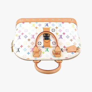 Pre-owned Louis Vuitton Alma GM white Monogram Multicolor M40441 handbag | stylenewstar