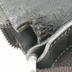 Pre-owned Gucci Flora Black Leather×Canvas 145857 shoulderbag | stylenewstar