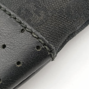 Pre-owned Gucci Flora Black Leather×Canvas 145857 shoulderbag | stylenewstar