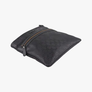 Vintage Gucci GG Imprime Messenger Black PVC coated canvas x Leather 295257 shoulderbag | stylenewstar