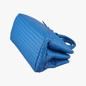 Pre-owned Bottega Veneta Roma Intrecciato Blue lambskin shoulderbag | stylenewstar